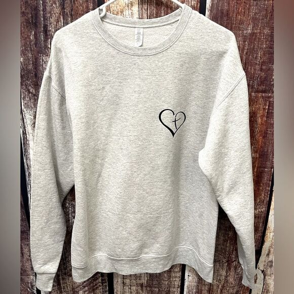 Customized Religious “Jesus Always Has My Back” Crewneck Sweater - Picture 2 of 5